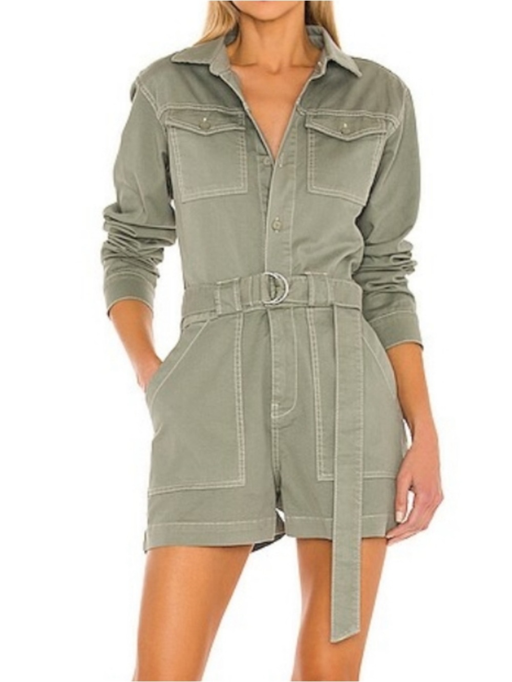 Jonathan Simkhai Green Darcy Boiler Suit Romper